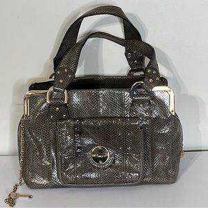 Vintage Luella Gray Snakeskin Leather Satchel